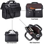 seyfocnia Mens Laptop Bag,15.6 Inch Leather Messenger Bag Water Resistant Business Travel Briefcase, Work Computer Bag Satchel Bag Husband Gifts(Brown - Image 4